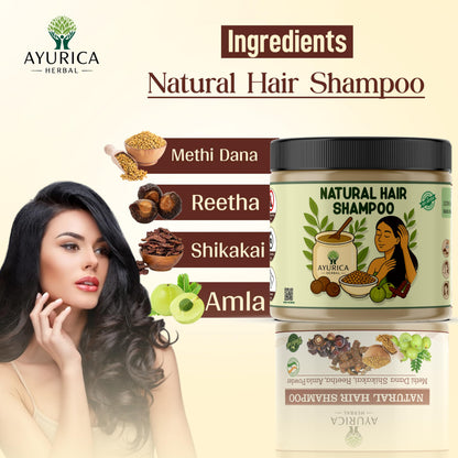Ayurica Herbal Natural Hair Shampoo Powder – Amla, Reetha, Shikakai & Methi | 200g
