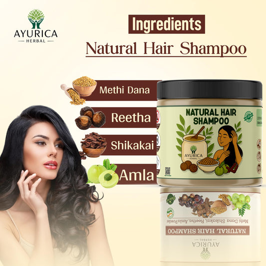 Ayurica Herbal Natural Hair Shampoo Powder – Amla, Reetha, Shikakai & Methi | 200g